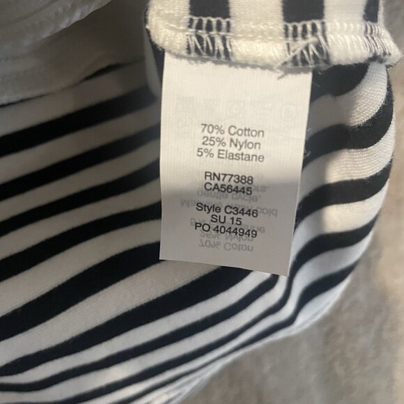 Madewell Dress Womens Sz XS Black & White Shift Striped Sleeveless Pockets - Picture 4 of 9